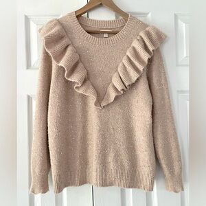 LC Lauren Conrad Ruffle Sweater Size L